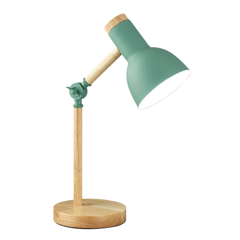 Wooden Dome Table Lamp in Modern Minimalist Style Wrought Iron Macaron Table Light for Bedroom