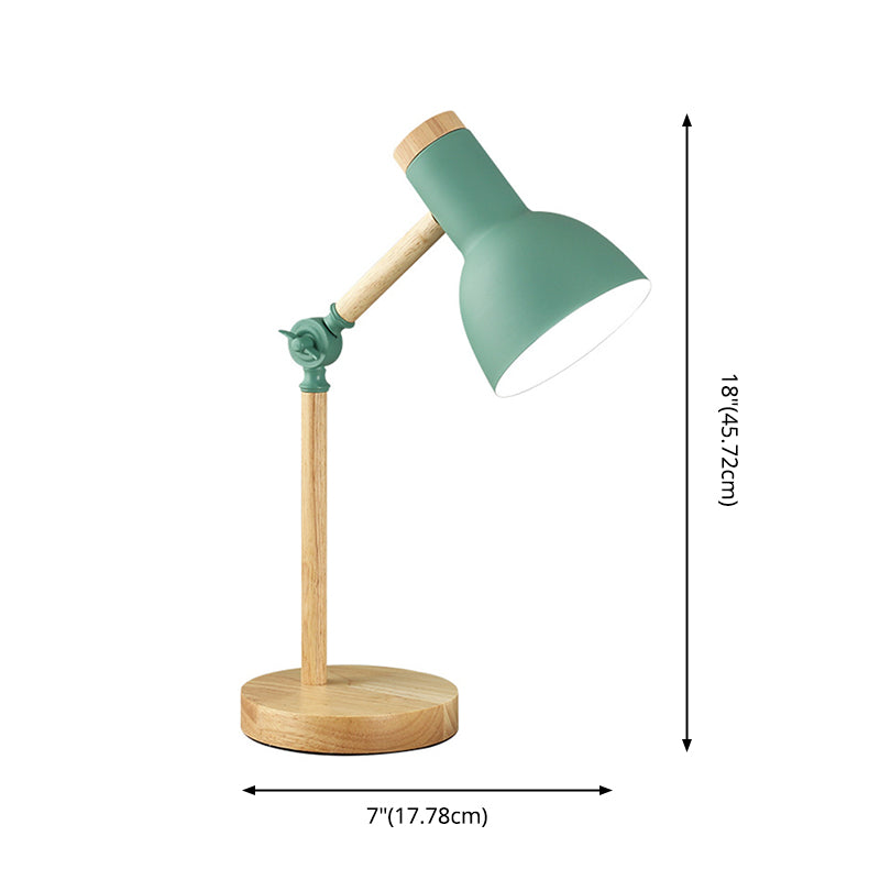 Wooden Dome Table Lamp in Modern Minimalist Style Wrought Iron Macaron Table Light for Bedroom
