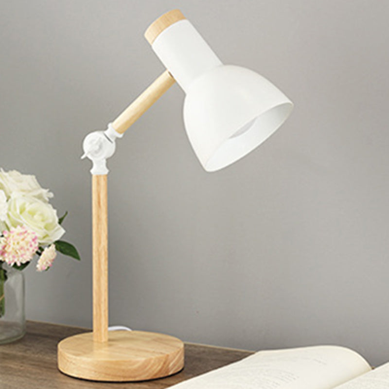 Wooden Dome Table Lamp in Modern Minimalist Style Wrought Iron Macaron Table Light for Bedroom