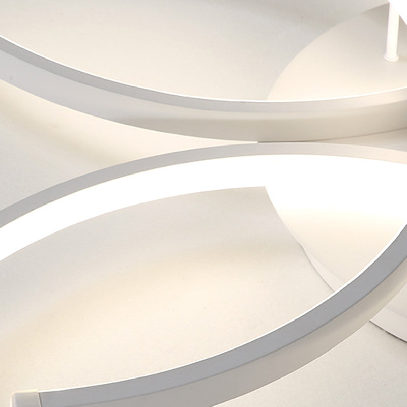 White Linear LED Ceiling Light in Modern Concise Style Aluminium Indoor Flush Mount for Living Room