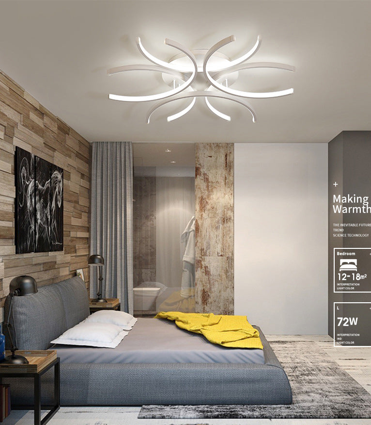 White Linear LED Ceiling Light in Modern Concise Style Aluminium Indoor Flush Mount for Living Room