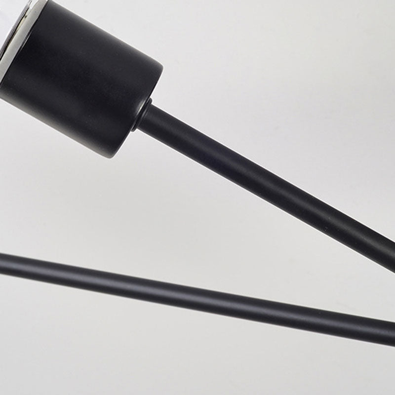 Black Sputnik Flush Mount Industrial Metal Semi Ceiling Light Fixture for Living Room