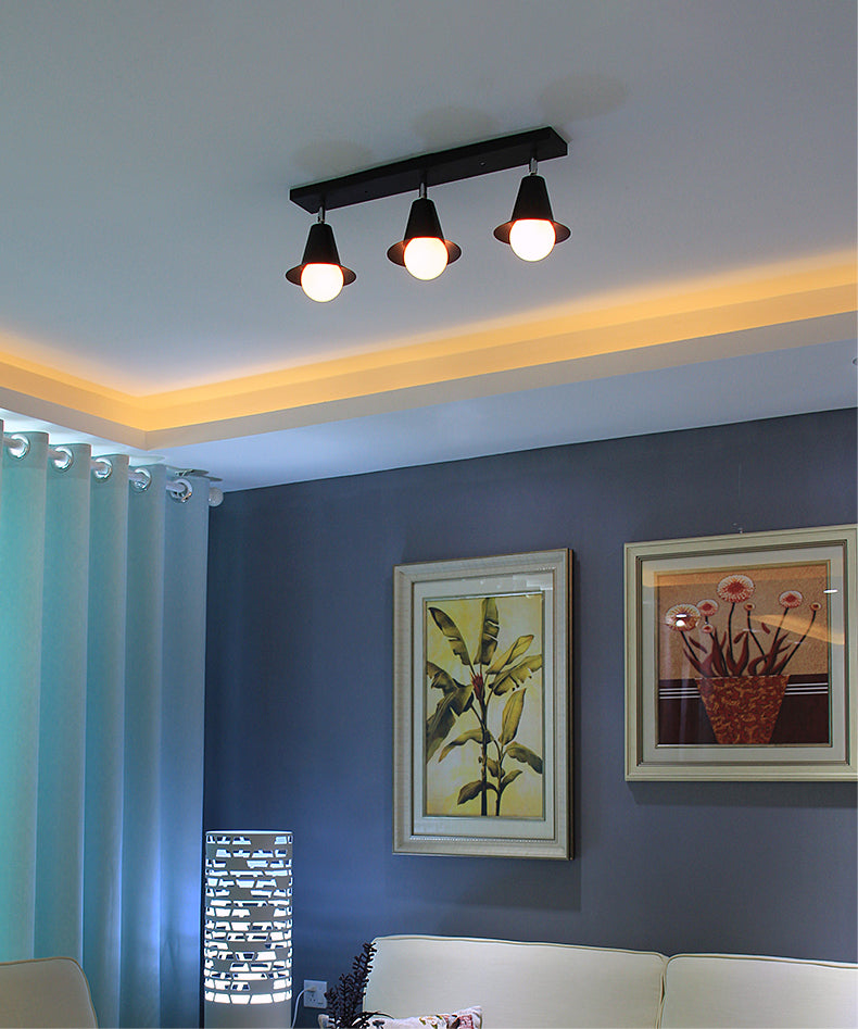 Monte in ferro battuto a filo moderno moderno soggiorno montato a soffitto con i riflettori