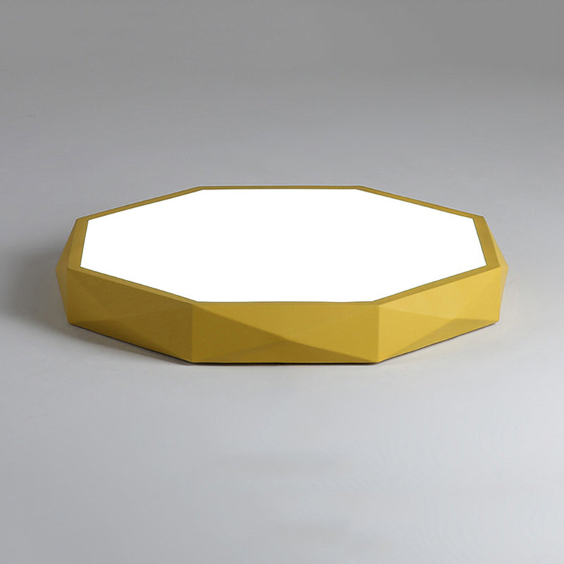 Acrylic Octagon Flush Ceiling Lighting Fixtures Modern Style 1-Light Flush Mount Light