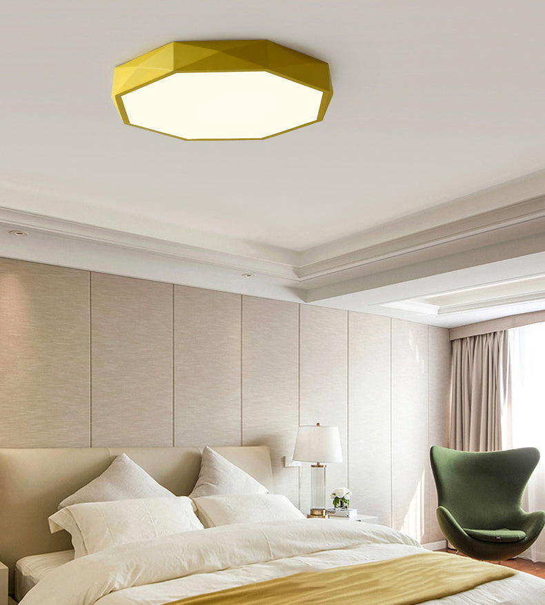 Acrylic Octagon Flush Ceiling Lighting Fixtures Modern Style 1-Light Flush Mount Light