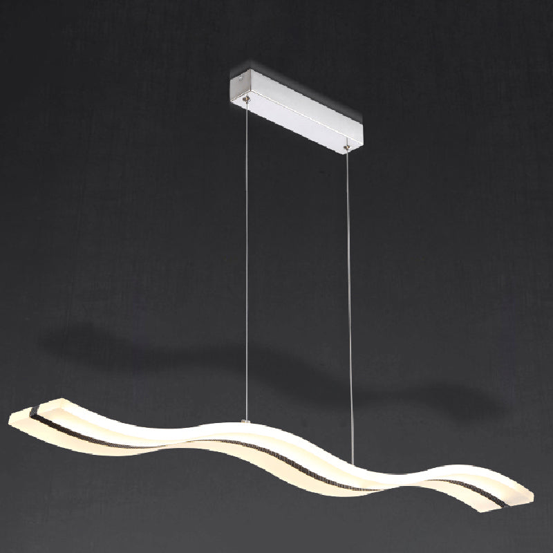 Acryl weiße LED-Insellicht im modernen präzisen Stil Edelstahl-Anhänger Licht für Esszimmer