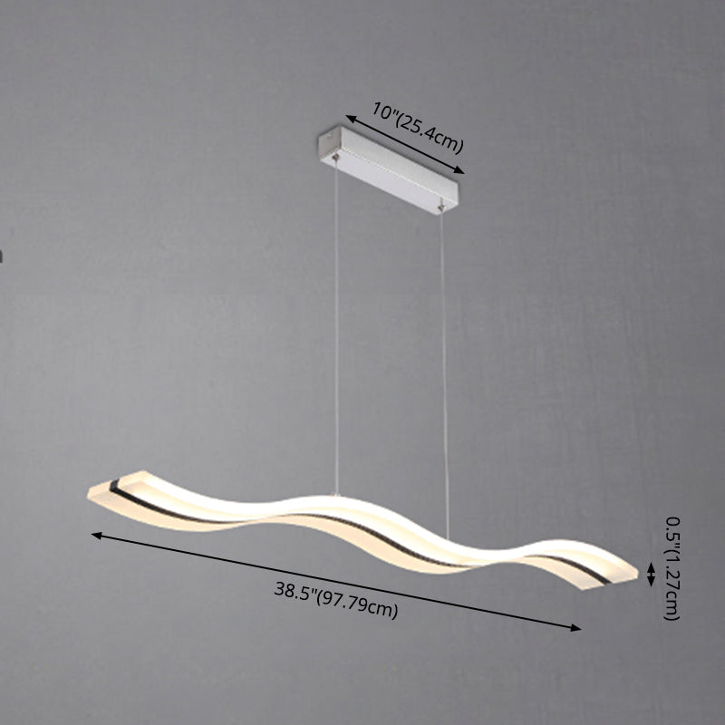 Luce a base di isola a led bianca acrilica in moderna luce a sospensione in acciaio inossidabile in acciaio inossidabile per sala da pranzo