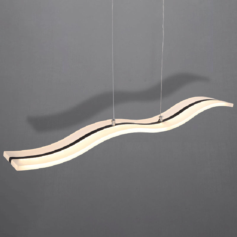 Acryl weiße LED-Insellicht im modernen präzisen Stil Edelstahl-Anhänger Licht für Esszimmer