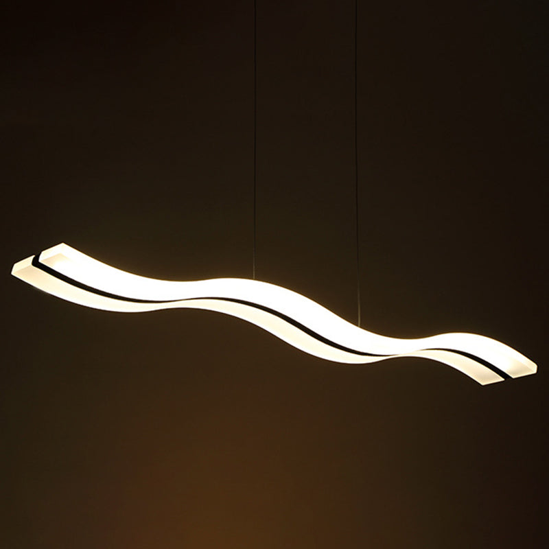 Acryl weiße LED-Insellicht im modernen präzisen Stil Edelstahl-Anhänger Licht für Esszimmer