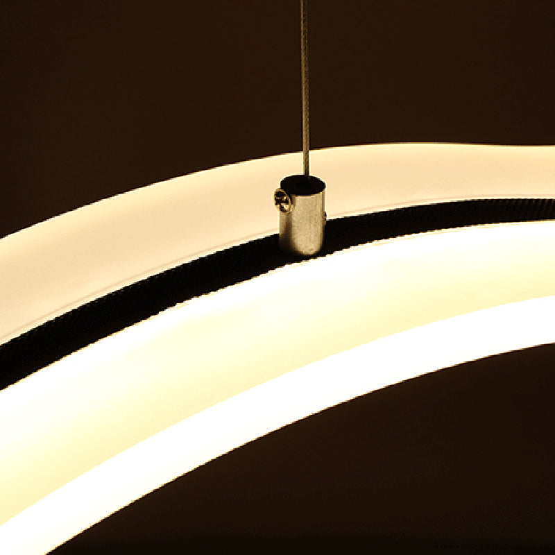 Acryl weiße LED-Insellicht im modernen präzisen Stil Edelstahl-Anhänger Licht für Esszimmer