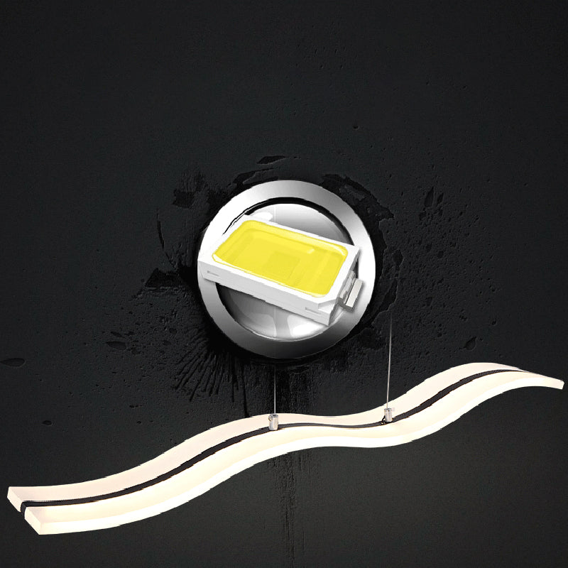 Acryl weiße LED-Insellicht im modernen präzisen Stil Edelstahl-Anhänger Licht für Esszimmer