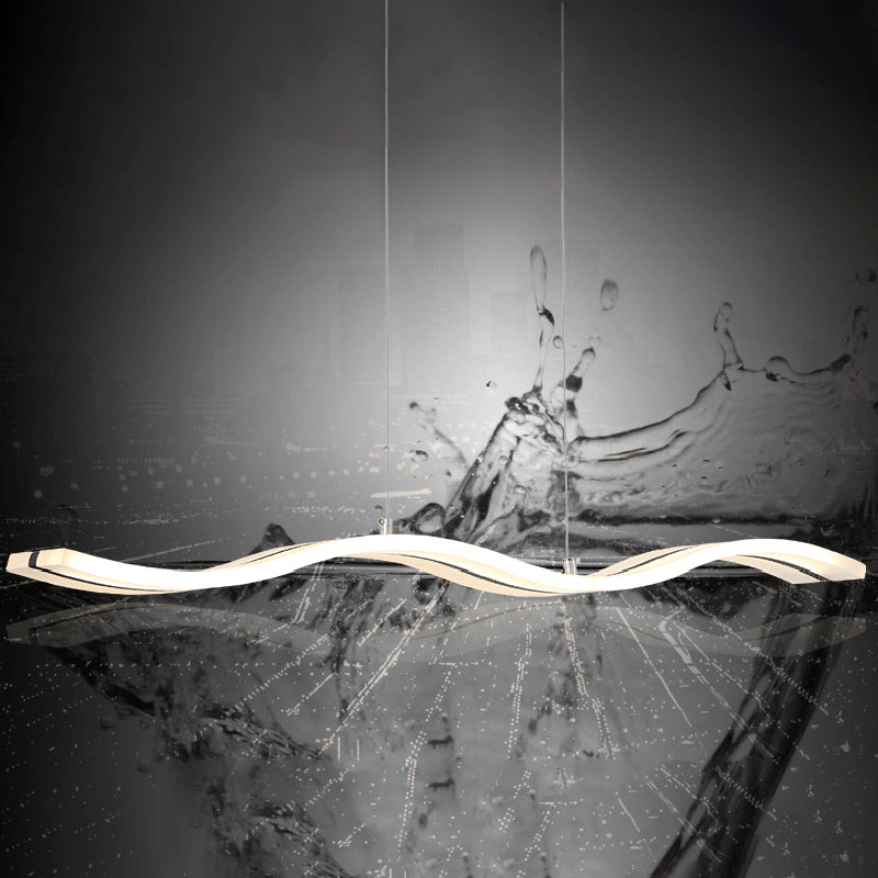 Acryl weiße LED-Insellicht im modernen präzisen Stil Edelstahl-Anhänger Licht für Esszimmer