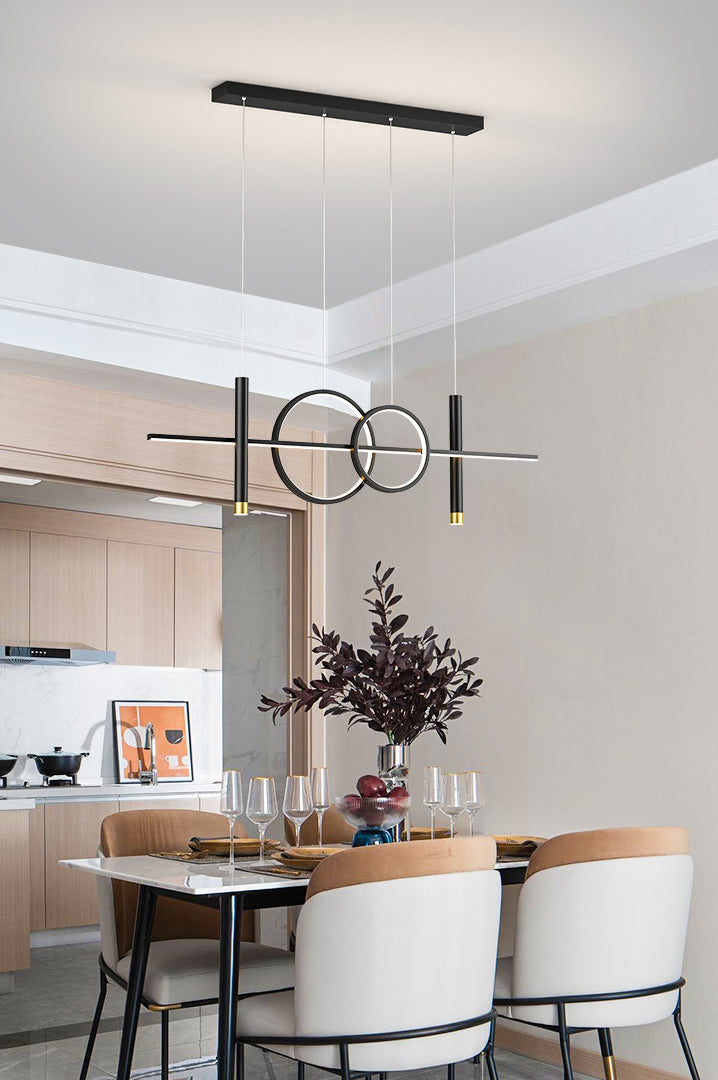 Modern Creative Linear Linear Led Light Light Iron Iron Spendant Light con ombra acrilica