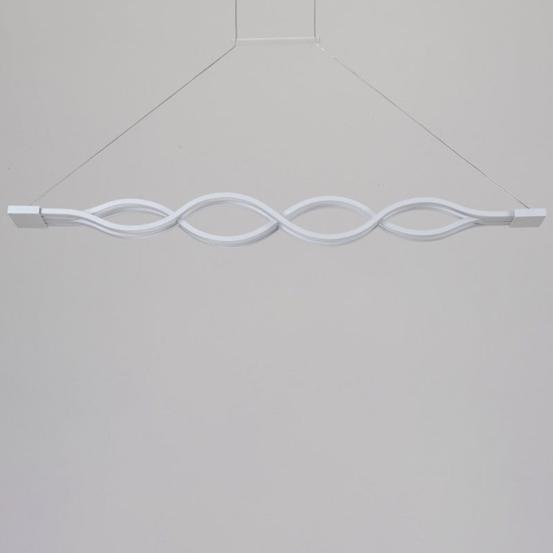 Lumière en île à LED blanche en acrylique dans un pendentif en fer forgé moderne pour salle à manger