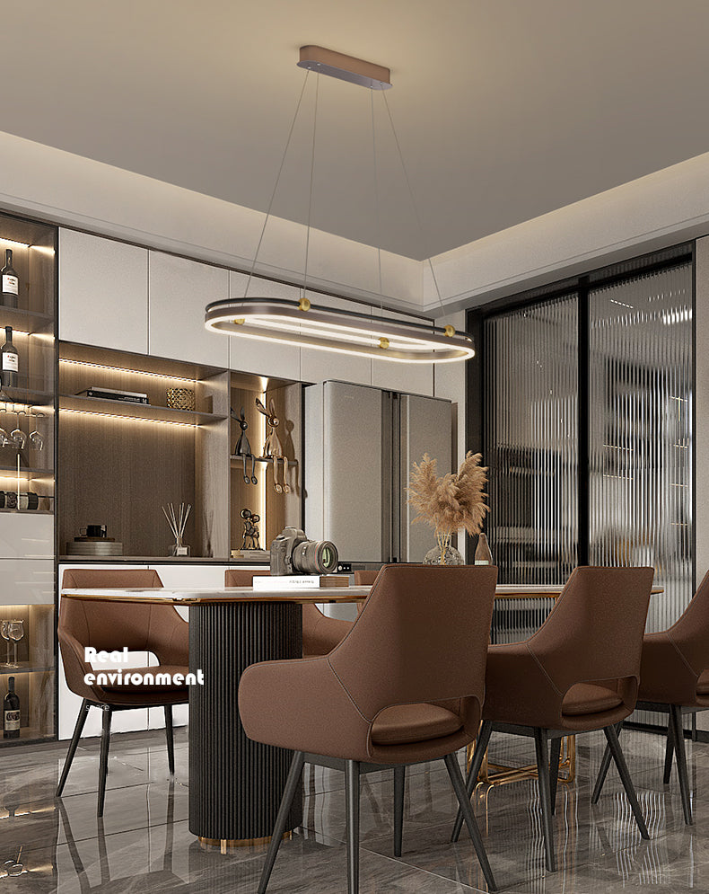 Dining Room Modern Island Light Fixture LED Linear Aluminum Pendant Light