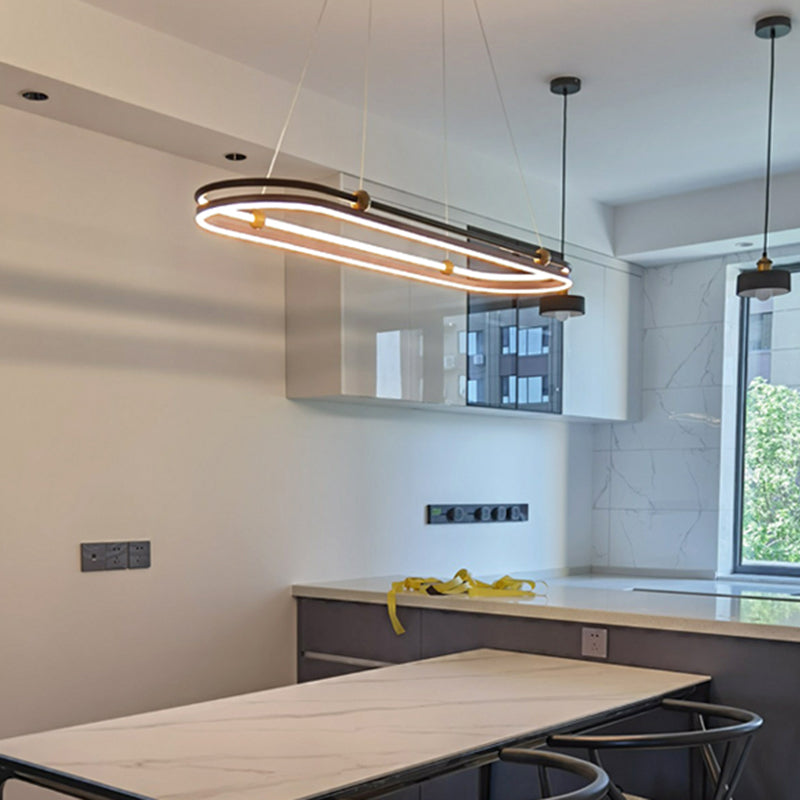 Dining Room Modern Island Light Fixture LED Linear Aluminum Pendant Light