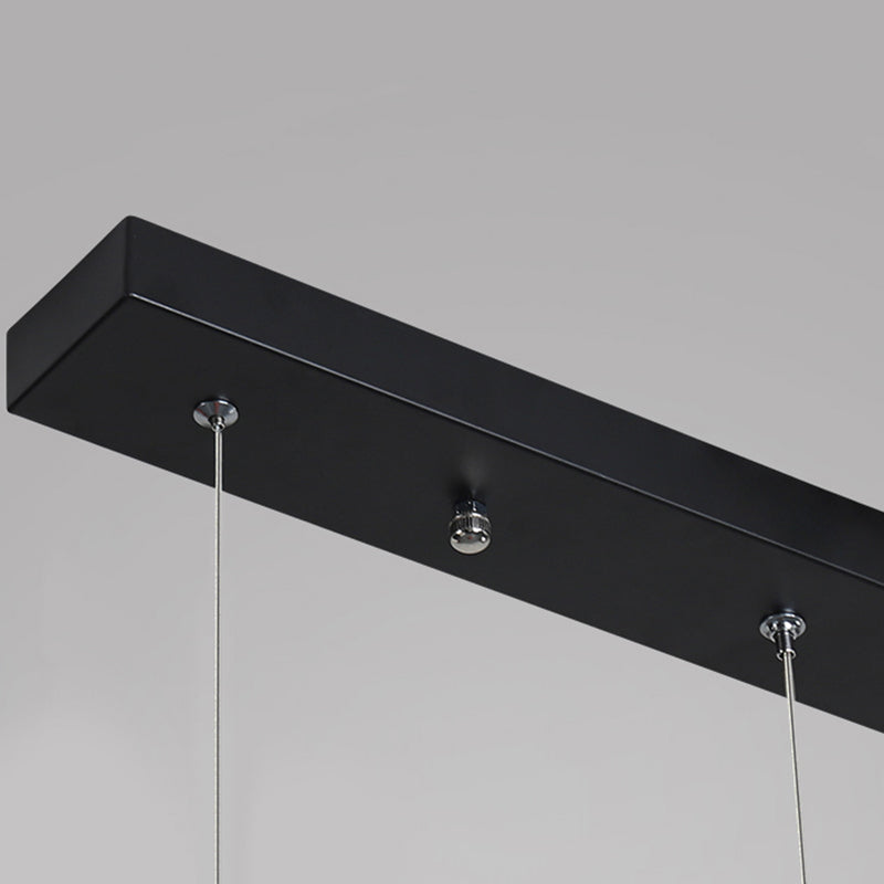 Linear Circle Island Lights Modern Island Lighting Metal 4 Light Island Lights in Black and White
