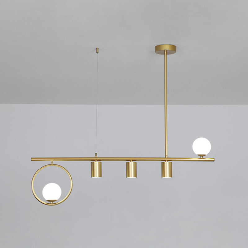 5 Light Globe Chandelier Modern Pendant Light Metal and Glass Island Lighting