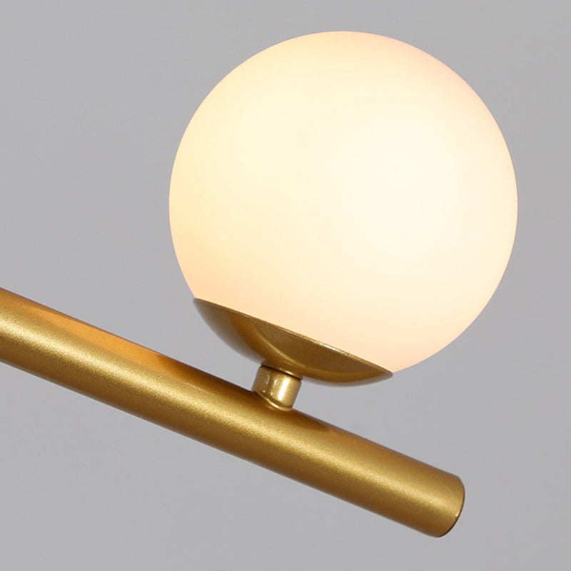 5 lustres légers du globe moderne en métal léger et îlot de verre