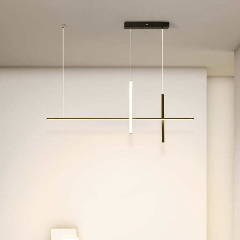 3 Light Linear Pendant Lighting Modern Kitchen Island Lighting Metal Island Lighting