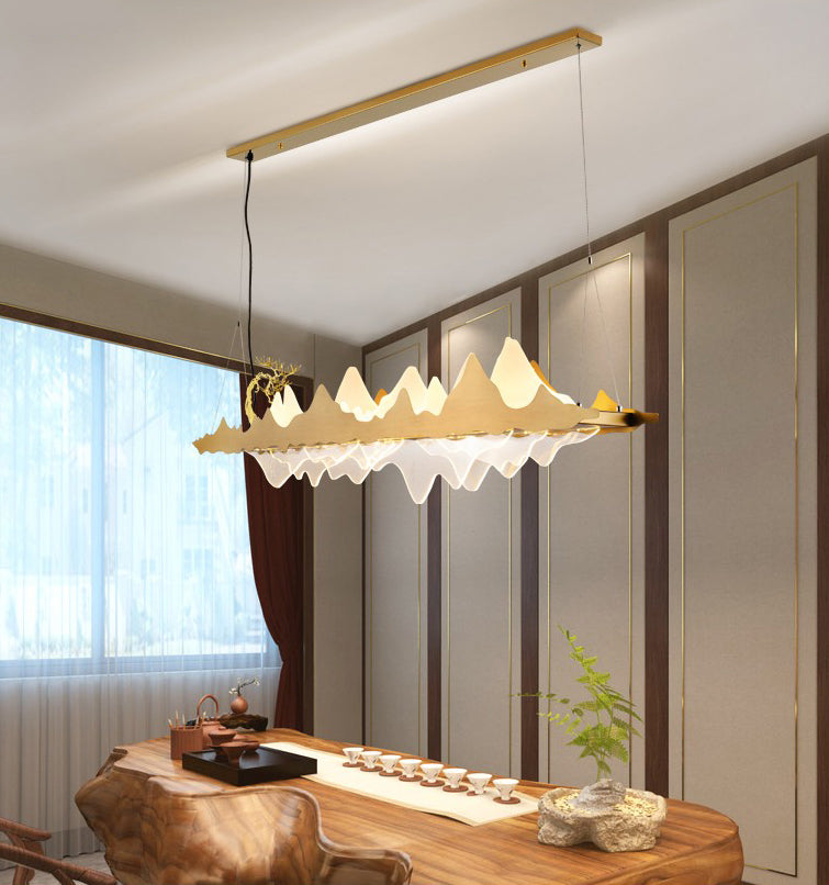 Idee per illuminazione dell'isola a led in metallo moderno lampada lampadario lineare per sala riunioni