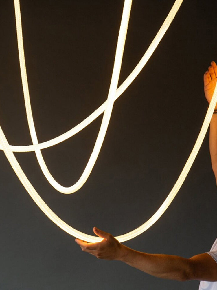 Nordic Modern Island Lighting Linear Gold 1-Light Pendant Lights for Living Room