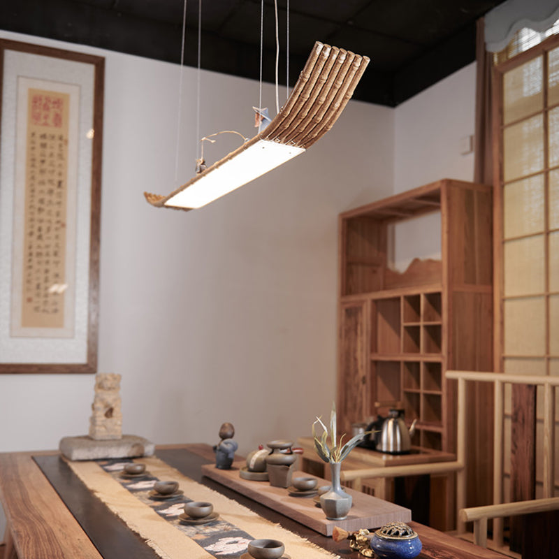 Linear Island Pendant LED Modern Metal Ceiling Pendant Light for Tea Room