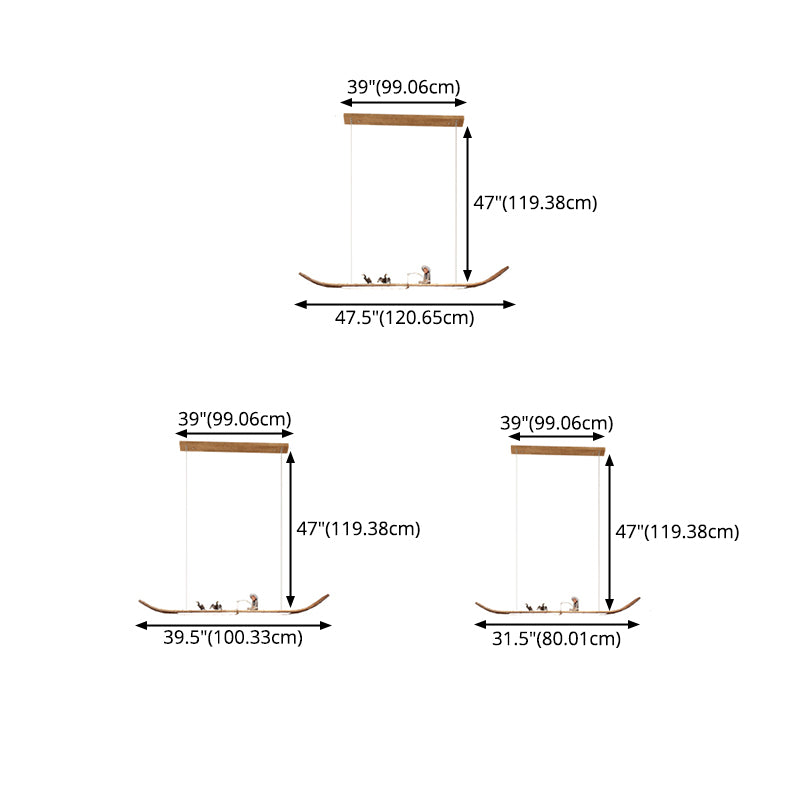 Linear Isola a ciondolo LED moderno a sospensione a soffitto in metallo per la sala da tè