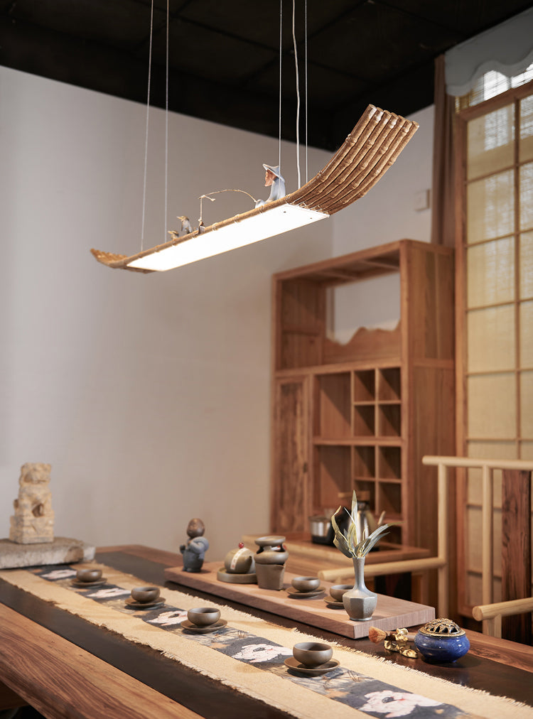 Linear Island Pendant LED Modern Metal Ceiling Pendant Light for Tea Room