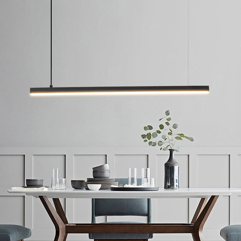 Linear Metal LED Island Light Fixture Modern Ceiling Pendant Light for Dining Room