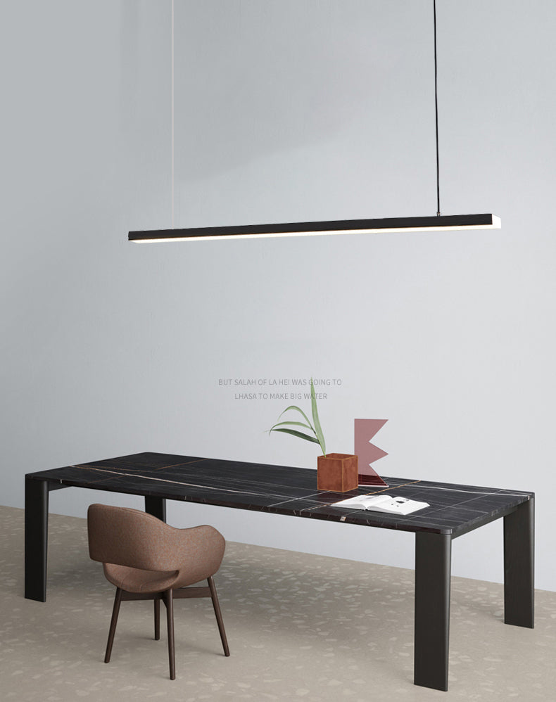 Linear Metal LED Island Light Fixture Modern Ceiling Pendant Light for Dining Room