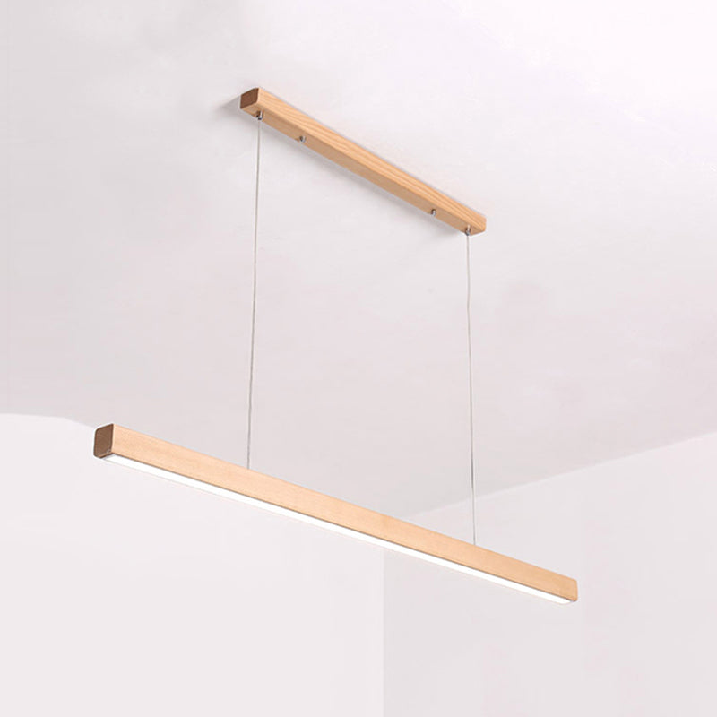 Luci a sospensione a sospensione in legno Lampade appese lineari moderne per sala da pranzo