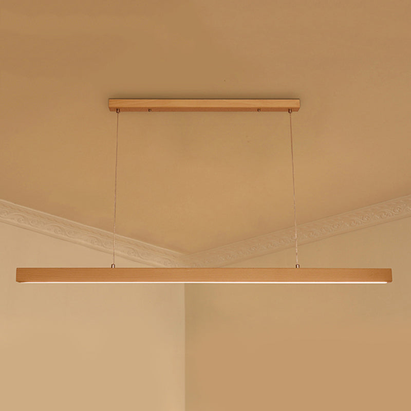 Luci a sospensione a sospensione in legno Lampade appese lineari moderne per sala da pranzo