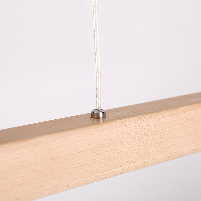 Luci a sospensione a sospensione in legno Lampade appese lineari moderne per sala da pranzo