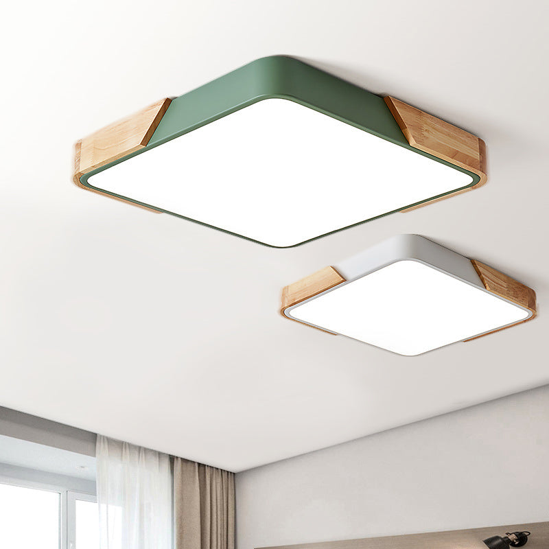 Lámpara de techo cuadrada de acrílico con montaje empotrado, estilo moderno, 1 luz, montaje empotrado