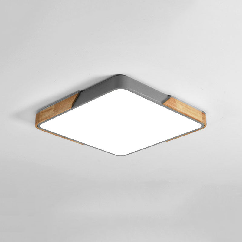 Lámpara de techo cuadrada de acrílico con montaje empotrado, estilo moderno, 1 luz, montaje empotrado