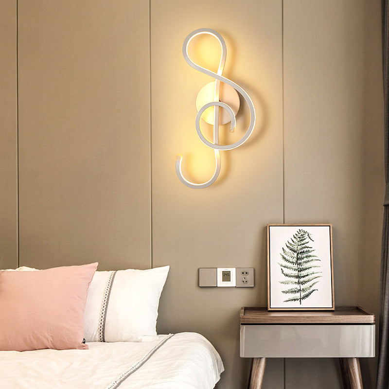 White Linear LED Wall Light in Modern Concise Style Aluminium Wall Lamp with Silicone Shade