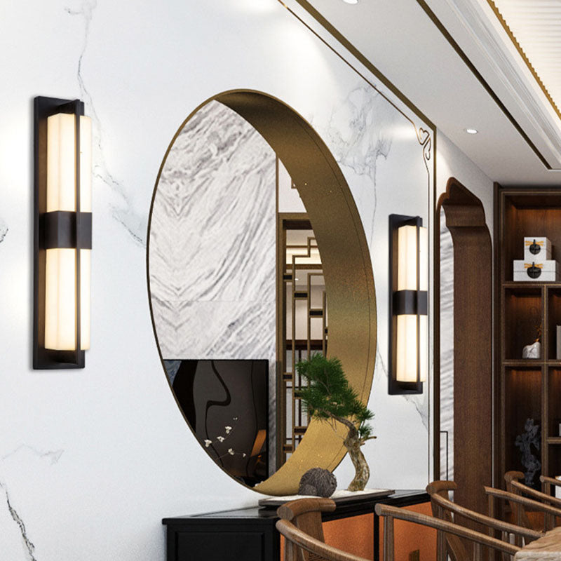Moderner Marmorrechteck-Wandleuchte 1-Licht-Leuchtenlicht für Wohnzimmer