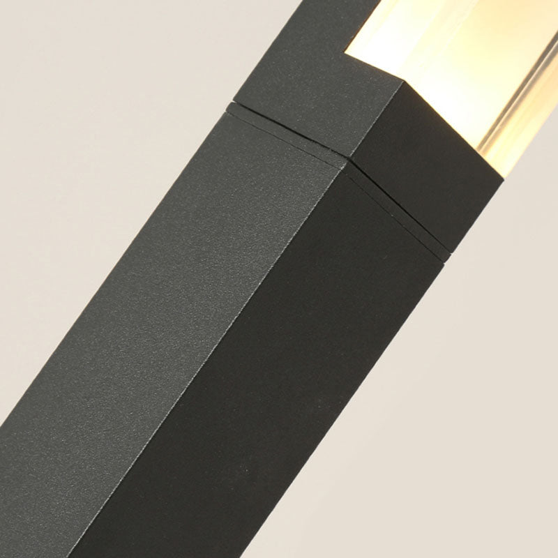 Zeitgenössische Aluminiumwand -Wandleuchte im Freien mit schwarzem LED -Wand montiertes Licht