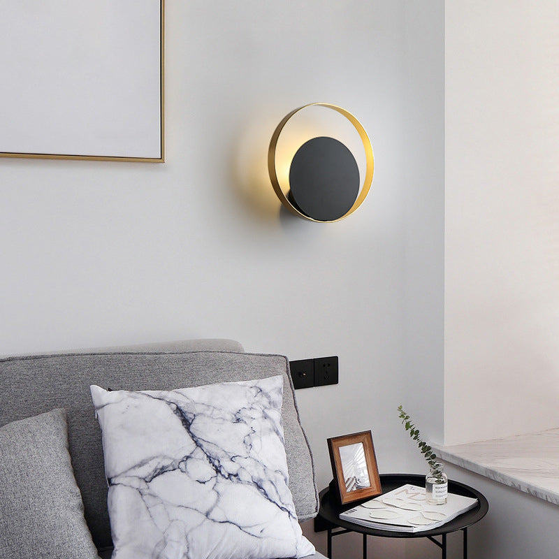 Electroplate Iron Single Wall Lamp in Modern Artistic Style Circular Indoor Wall Sconce