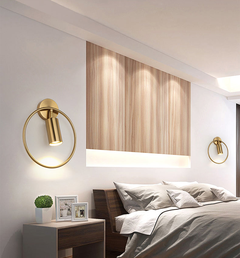 Luz de pared de pared de globo de globo de metal contemporánea de 1 luz para el dormitorio