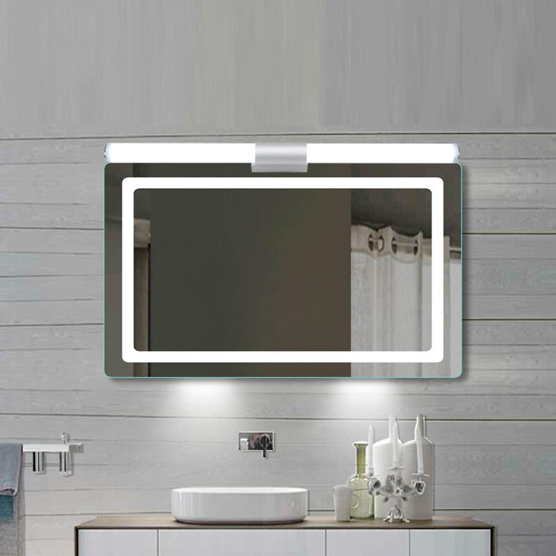 Linear Shade Wall Lighting Modern Style Metal 1 Light Sconce Lamp in Silver