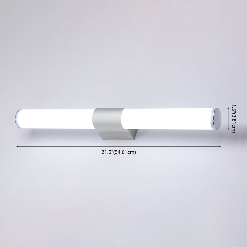 Linear Shade Wall Lighting Modern Style Metal 1 Light Sconce Lamp in Silver