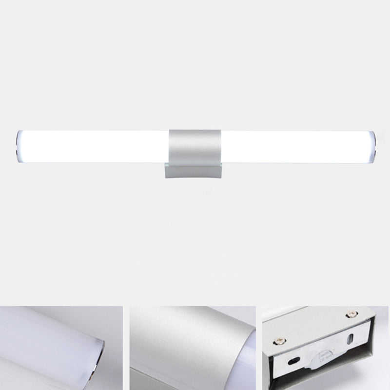 Linear Shade Wall Lighting Modern Style Metal 1 Light Sconce Lamp in Silver