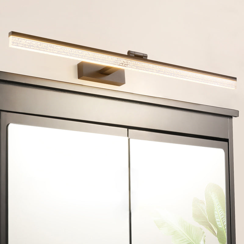 1-licht lineaire wandwandeling moderne eenvoudige stijl spiegelmuurverlichting in zwart