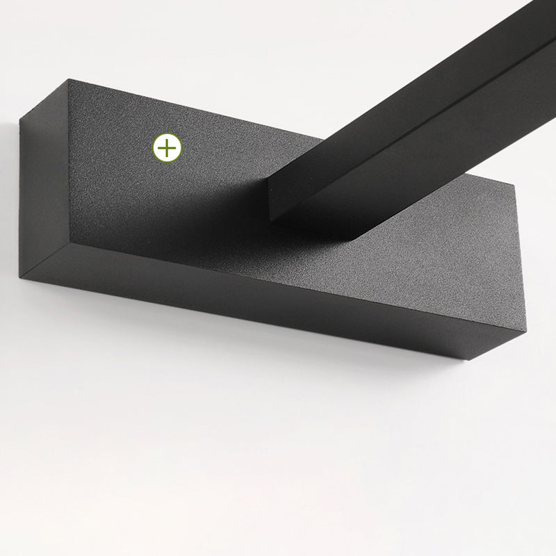 1-licht lineaire wandwandeling moderne eenvoudige stijl spiegelmuurverlichting in zwart