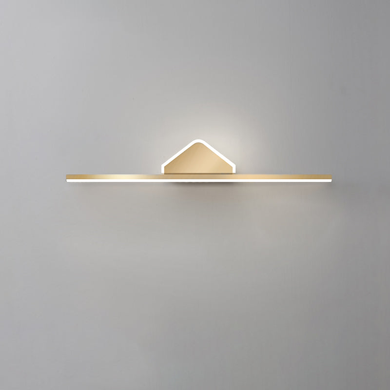 Acconde da parete da parete lineare a 1 luce moderna moderna illuminazione da parete specchio in stile semplice in oro