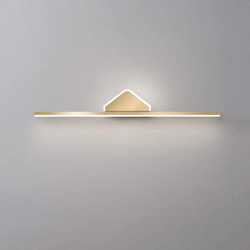 Acconde da parete da parete lineare a 1 luce moderna moderna illuminazione da parete specchio in stile semplice in oro