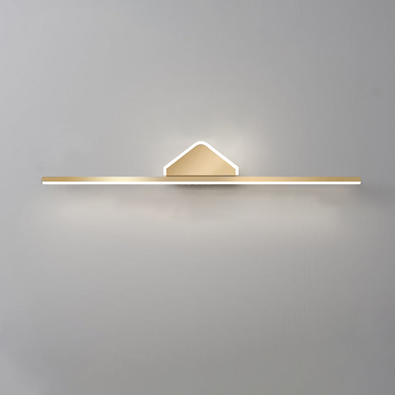 Acconde da parete da parete lineare a 1 luce moderna moderna illuminazione da parete specchio in stile semplice in oro
