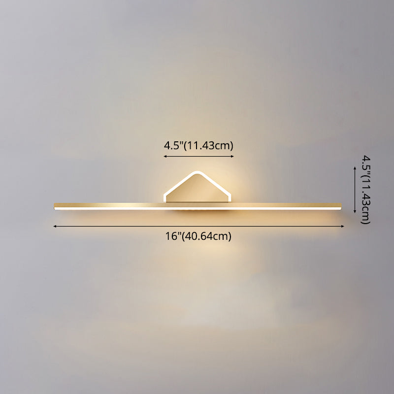 Acconde da parete da parete lineare a 1 luce moderna moderna illuminazione da parete specchio in stile semplice in oro
